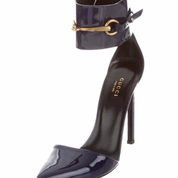 Gucci Shoes - Gucci Ursula Horsebit Navy Heels Pumps